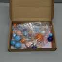 Bouiexye 61 Pcs Boho Cake Topper Balls Decorations Mini Balloon Cake Topper Retro Hippie Daisy Flower Acrylic Ball Cake for Birthday Party Wedding Rainbow Baby Shower (Blue Orange)