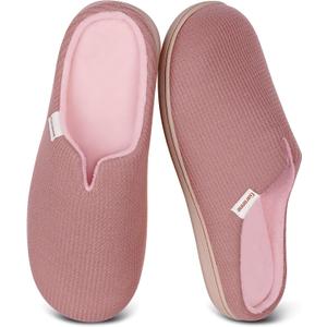 Garonne Women's V-neck Slippers with Memory Foam, Ladies' Slip-on House Shoes for Bedroom Indoor/Outdoor, US9-10