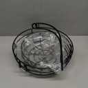 Auledio Iron 2-Tier Countertop Fruit Vegetables Basket Bowl Storage With Banana Hanger, Black, 64 ounces