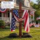 6ft Extra Large Patriotic Wood Cross with America Flag Ribbons Patriotic Decorations 4th of July Standing Cross Christian Yard Porch Sign Decor for 250th Anniversary Memorial Day Indoor Outdoor Decor