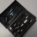 ASH ISLAND Nail Clippers Set - Black Stainless 12 in 1 For Men And Women Manicure Pedicure Travel Kit Luxury Nail File Sharp Nail Scissors Fingernails Toenails with Portable Stylish Case