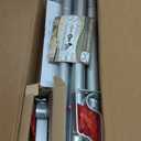 KAMANINA Silver Crystal Curtain Rod 72 to 144 Inches (6-12 Feet), 1 Inch Heavy Duty Curtain Rods for Windows, Telescoping Long Drapery Rods with Acrylic Diamond Netted Texture Finials