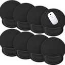 Yunsailing 8 Pack Ergonomic Mouse Pad with Wrist Rest Support Gel Memory Foam Mouse Pad Comfortable Computer Mouse Pad for Laptop Pain Relief Mousepad for Laptop, Computer, Gaming (Solid Black Style)