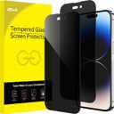 JETech Privacy Full Coverage Screen Protector for iPhone 14 Pro Max 6.7-Inch, Anti-Spy Tempered Glass Film, Edge to Edge Protection Case-Friendly, 2-Pack