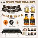 Whiskey Birthday Party Decorations for Men Aged to Perfection Party Supplies Include Birthday Banner Whiskey Garland Tablecloth Cake Toppers Foil Balloons for Whiskey Party Decorations for Dad Daddy