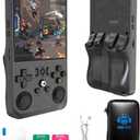 Retro Game Console R36MAX Handheld Game Console with 64GB Preloaded Games, Save/Load Function, 4.0" HD IPS Screen, Portable Emulator Console for Family, Adults & Nostalgic Players (Black R36MAX)