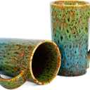 20 OZ Large Coffee Mugs, Coffee Cups Ceramic Tall Coffee Mugs with Handle, Unique Latte Tea Cup for Office and Home, Novelty Gifts for Men and Women, Set of 2 (Green & Blue)