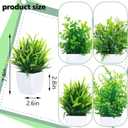 GREENTIME 4 Pcs Fake Plants Potted Small Artificial Plant Indoor Faux Greenery in White Pot for Home Office Bedroom Desk Bathroom Shelf Farmhouse Decorations