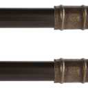 48-84 in. Adjustable Petite Caf Curtain Rod, 2-Pack, 7/16 in. Diameter, Bronze