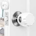 Child Proof Door Knob Covers (4 Pack), Dual-Lock Baby Safety Locks for Toddlers, Easy Install, Durable & Non-Toxic, Fits Standard Round Knobs