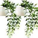 Fridge Magnets Artificial Hanging Plants Refrigerator Magnets Fake Succulents Whiteboard Magnet Strong Magnetic Fridge Decoration Magnet Cabinet for Home Kitchen Decoration (A 2pcs)