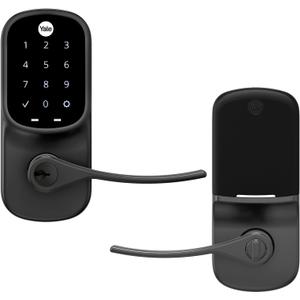 Yale Assure Lever, Black Suede Wi-Fi Connected Touchscreen Smart Keypad Door Lock with Handle for Front Entry Door, YRL226-WF1-BSP