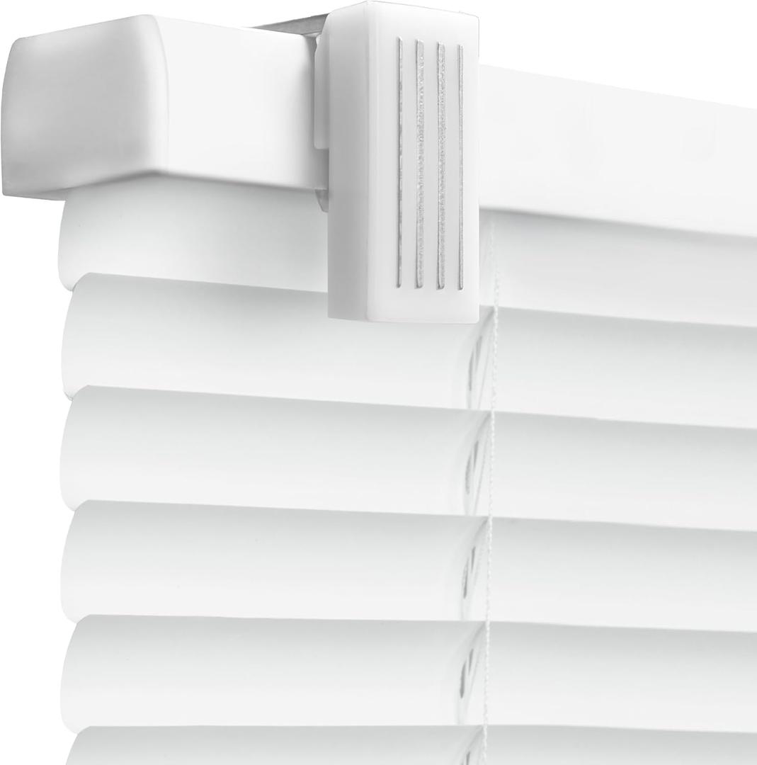 REGAL estate QuickInsta MagMount No Tools No Drill Cordless 1" Magnet Mini Blinds for Metal Steel Doors, 25" W x 42" H, White
