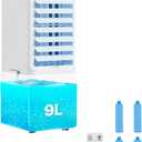 VEVOR Portable Air Conditioner, 9L 550 CFM Swamp Cooler Air Conditioner with 12H Timer & Remote Control, 3-Speed Evaporative Air Cooler with 2 Ice Boxes, Quiet & Movable, Ideal for Outdoor Indoor Use