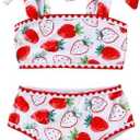 YOUNGER TREE Toddler Girls Two Pieces Swimsuit Color Block Stripe Swimwear Summer Beach Bathing Suit 18M-24M