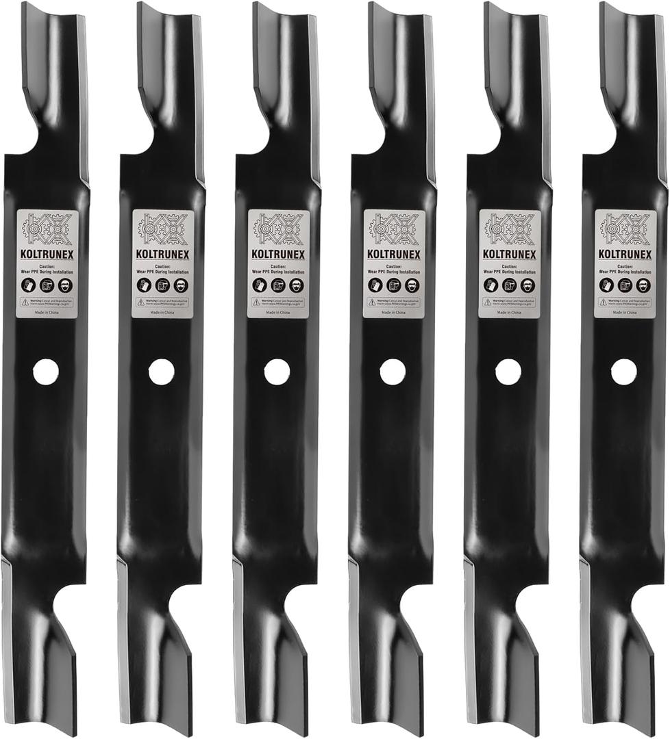 Mower Blades 18.7-Inch Replacement for Oregon Exmark & Toro 54-Inch Deck Timecutter Zero Turn Mowers, Fits OEM 115-4999-03 115-9650-03 115-2454-03, Circle Center Hole 6PCS