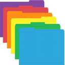 File Folder, PANDRI 120 Pack Colored File Folder, 1/3 Cut Tab, Letter Size, Assorted 6 Colors Filing Folder for Office School Business