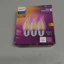 Philips LED 60W BA11 E12 Base 3-Pack Ultra Definition Soft White (2700K) 500 Lumen (5W = 60W) Dimmable Flicker-Free Candelabra Light Bulbs