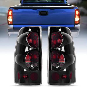 Nilight Taillight Assembly Compatible with 1999 2000 2001 2002 2003 2004 2005 2006 2007 Chevy Silverado 1500 2500 3500 99-02 GMC Sierra Rear Lamp Replacement with Classic Body OE Style (Smoke Lens)