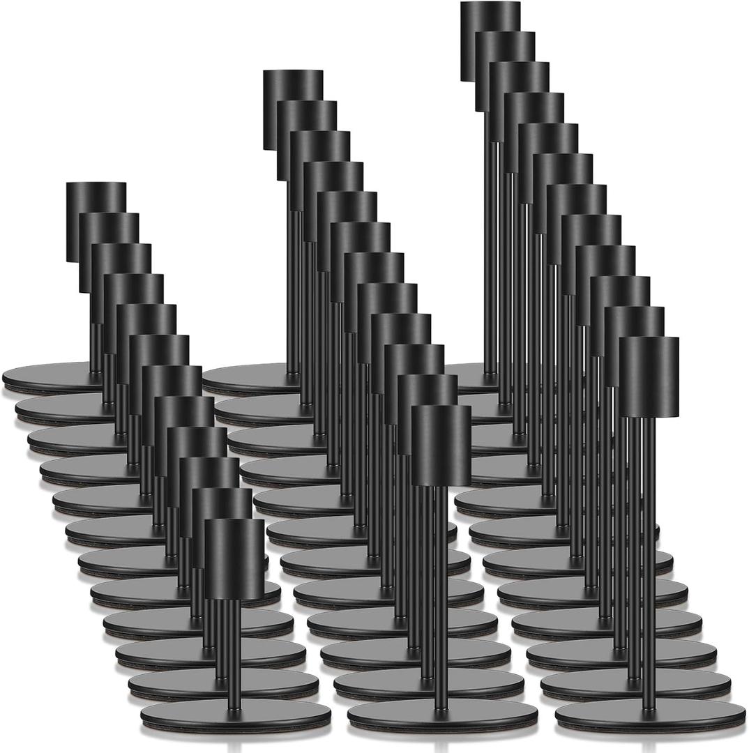 Sieral Candle Holders Bulk Taper Candlesticks Holders Set Modern Decorative Metal Candelabras for Wedding Anniversary Home Dinning Table Centerpiece Xmas Party Decor(Matte Black,36 Pcs)