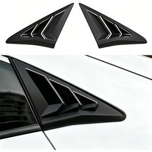 Rear Side Window Louvers for 10th Gen Civic Hatchabck Type R, Compatible with Honda Civic 2016-2021 Accessories, Exterior Rear Side Window Louvers Air Vent Scoop Shades Cover Blinds-Matt Black