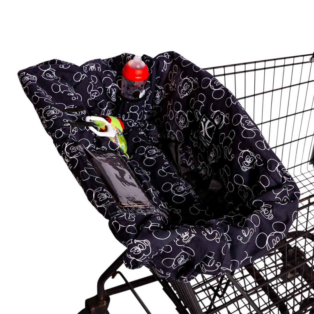 Disney Baby by J.L. Childress Shopping Cart & High Chair Cover for Baby, Kids, & Toddler - Cover for Grocery Carts & Restaurants, for Boys & Girls, Universal Fit - Mickey Mouse, Black (One Size)