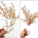 Artificial Golden Berry Stem Decorations, Fake Bead Sticks Picks Plastic Plants for Home Party Christmas Berries Stems Tree Ornaments Wreath Crafts DIY Gift Wedding Bouquet Xmas Decor Gold 6 Pcs