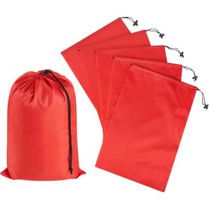 PALTERWEAR Drawstring Bag with Toggle - Nylon Cinch and Ditty Pouch (Red, 10 x 15 Inch)