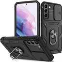 Fetrim Case for Galaxy S22 Plus, Camera Cover Phone Case with Rotation Ring Stand for Samsung Galaxy S22 Plus - Black