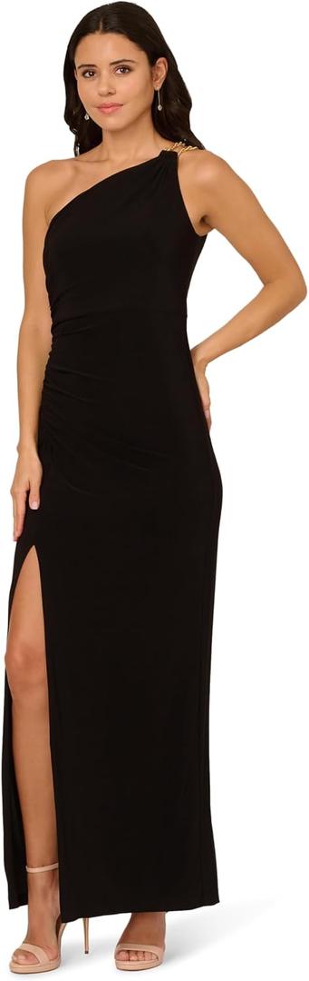 Adrianna Papell Jersey Column Gown (Black), Special Size: Standard
Size: 14