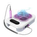 3-in-1 Nail Dust Collector Vacuum with Electric Nail Drill File & UV LED Nail Lamp - Low Noise Dust Collector with Reusable Filter & Bits for Acrylic Nail Tech Home/Salon Use/Beginners Manicure Tools