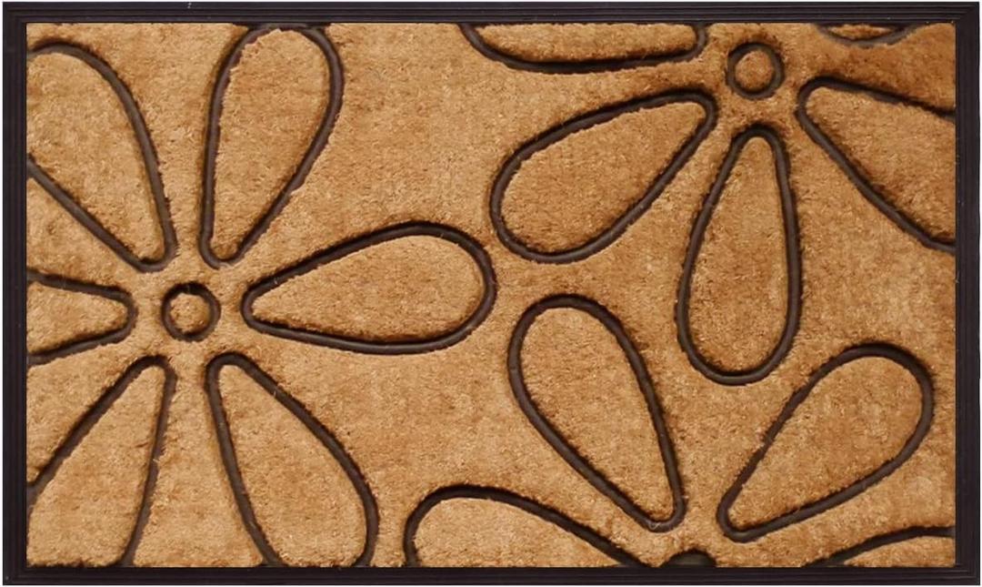 Calloway Mills 10016 Flowers Coir and Rubber Heavy-Duty 18" X 30" Doormat