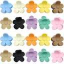 ROYHOO 20PCS 1.57inch Cute Flower Claw Clips, Small Jaw Clips for Women Girls Thin/Medium/Thick Hair, 10 Colors Nonslip Strong Hold Clamps Catch Barrettes Hair Accessories