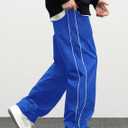 ZAFUL Men's Baggy Track Pants Y2K Streetwear Pants Drawstring Letter Pockets Casual Lounge Trousers (S)