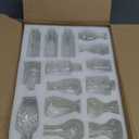 36Pcs Bud Vases Set Small Vintage Glass Bottles Clear Bud Vases in Bulk Multiple Shape Cute Glass Vases for Rustic Wedding Centerpieces Table Decorations and Home Decor(Clear)