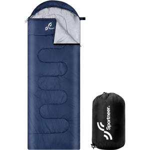 Sportneer Sleeping Bags for Adults, Warm & Cold Weather Sleeping Bag for Adults Kids Boys Girls - Lightweight Compact Camping Gear Equipment, Traveling, Backpacking, Hiking (87"x30", Dark Blue)