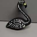 HVJ Halloween Black Flamingo Skeleton,Skeleton Flamingo Glow in The Dark, Zombie Flamingos for Spooky Graveyard Decorations, Skull Flamingo with Stakes for Halloween Lawn Ornaments, 1 Pack