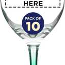 Custom Rioja Drink Cooler Glasses with Stem 10 oz. Set of 13, Personalized Bulk Pack - Color Bottom, Perfect for Wedding, Party Favors, Birthday, Bridal Shower Gifts - Green, 