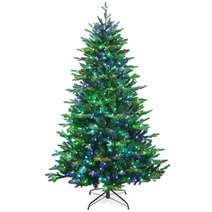 7 ft. Pre-Lit Artificial Christmas Tree Hinged Artificial Xmas Tree