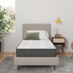 Ottomanson Twin 9" Hybrid Mattress - Medium Firm Support - Made in USA - Individually Pocketed Coils & CertiPUR-US Foam - Fiberglass-Free - Bed in a Box