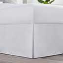 Nestl White Bed Skirt Queen Size - 14 Inch Drop Brushed Microfiber Skirts Hotel Quality Pleated Shrinkage & Fade Resistant