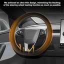 Microfiber Leather Universal 14.5-15 inch Steering Wheel Cover,Easy to Install Non-Slip Breathable Steering Wheel Protector Black