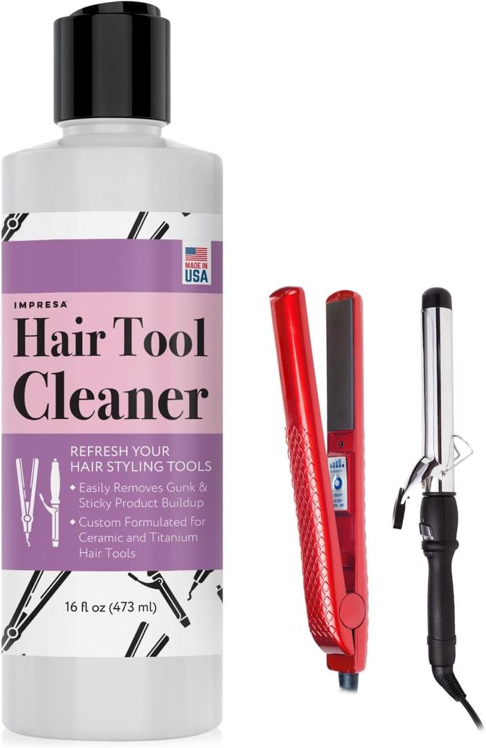 16oz. Iron Cleaner Solution - Keep Styling Tools Working Effectively with Hot Iron Cleaner - Made in USA for Curling & Flat Irons - Cosmetology Supplies