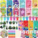 12 Set Happy Birthday Classroom Gifts Return Gifts for Birthday Party Goodie Bags for School Coloring Books Stickers Stampers Crayons Back to School Classroom Rewards Prizes