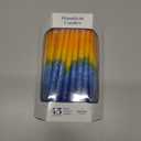 Dripless Hanukkah Candles Deluxe Sunburst Tri Colored Hand Decorated Hanukkah Candles 45 Count for All 8 Nights of Hanukkah 1-Hour Burn Time