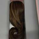 LONAI Ponytail Extension for Women,18 Inch Layered Wavy Pony Tail Hair Extensions, Natural Drawstring Ponytail Synthetic Hairpiece for Daily Wear (Deep Brown with Blonde)