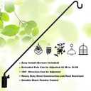MIXXIDEA 2 Packs Heavy Duty Extended Reach Wall Mounted Deck Hook Wall Pole, Wall Bracket Direction and Length Adjustable Plant Bracket for Bird Feeders, Planters, Suet Baskets, Lanterns, Wind Chimes