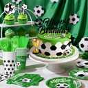 Soccer Birthday Party Decorations Includes Plates, Napkins, Cups, Tablecloths, Balloons, Cake & Cupcake Toppers, Honeycomb Centerpieces, Banner for Boys Sport Soccer Party Decorations, Serves 24
