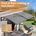 Awning for Door Entrance,32x40 Inch Polycarbonate Window Canopy Exterior with Drainage,UPF 50+ Rain Snow Sun UV Protection,Spliced Overdoor Awnings for Outside,Doors, Patio, Porch, Deck, 32x40x9.5 Inch