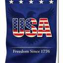 USA Patriotic Garden Flag 12x18 Double Sided, American Flag Eagle Yard Flag, Freedom Since 1776 Outdoor Decor, Independence Day Fourth of July Decorations